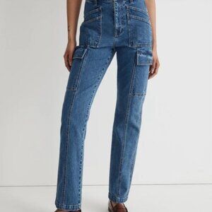 Madewell 90s Straight Leg Cargo Denim Jeans Size 27